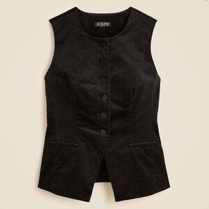 NWT J. Crew essential cutaway vest top in black velvet